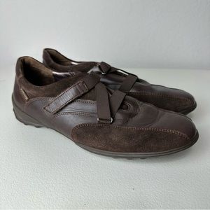 Mephisto Brown Leather Suede Air Relax Zig Zag Strap Shoes Size 10